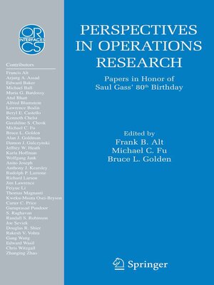cover image of Perspectives in Operations Research